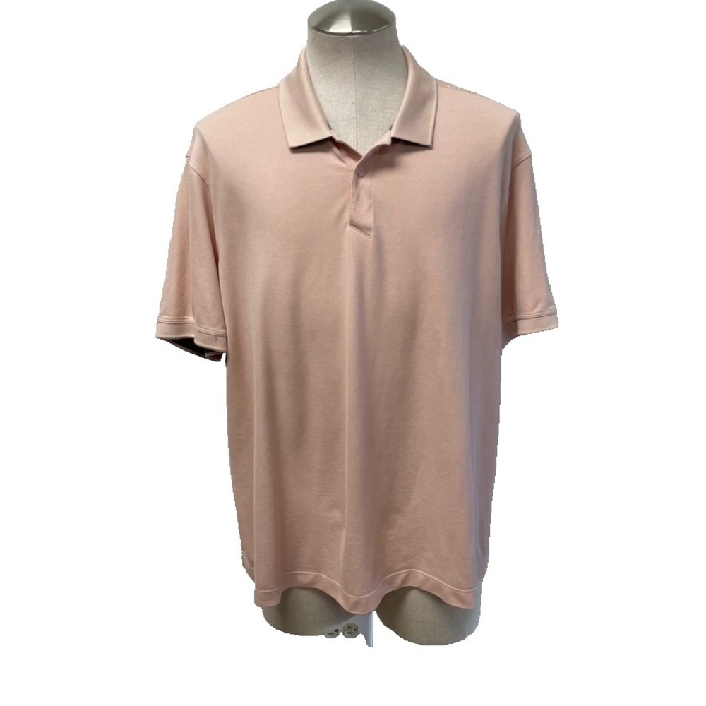 Lululemon Polo Shirt Mens XL Light Orange Short Sleeve Golf Active Office Preppy